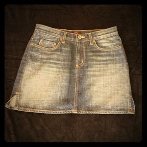 Buz Jones Mini Pearl Crashwash Denim Skirt